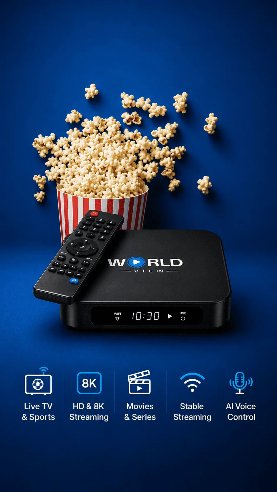 World View HD IPTV Box with remote