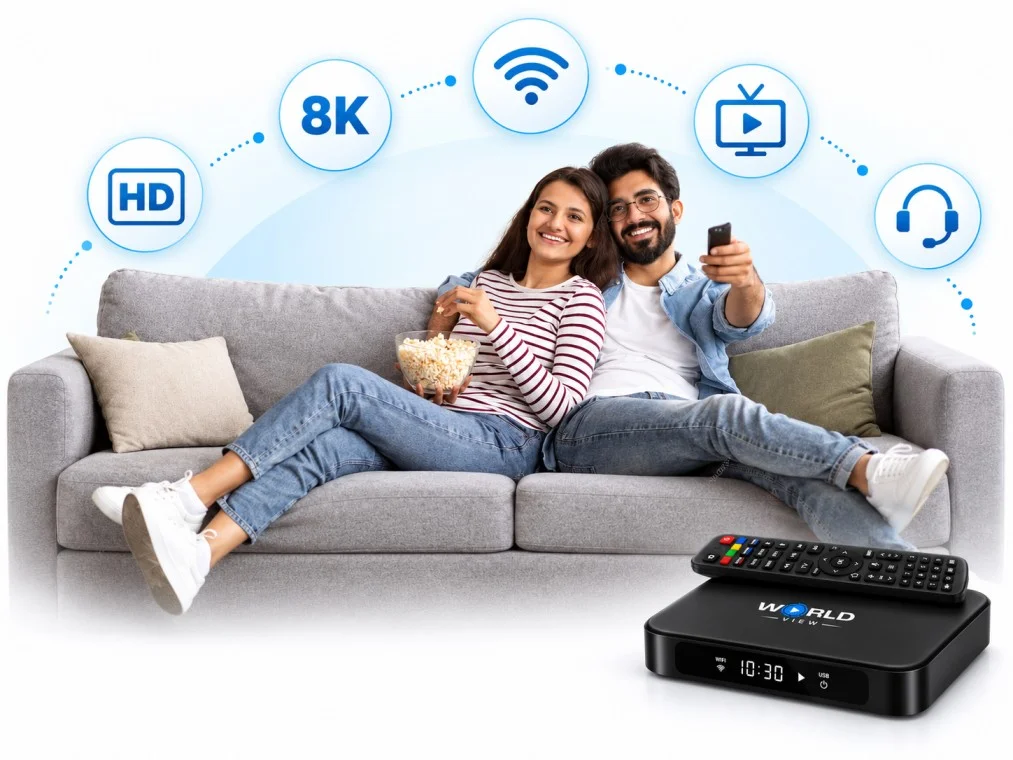 indian family enjoying World View HD IPTV entertainment in Melbourne